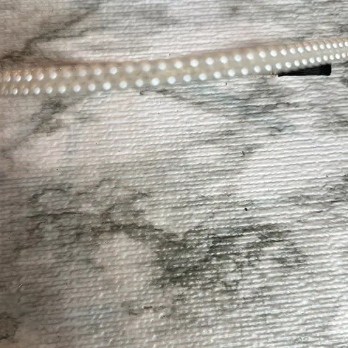 Faux Double Stranded Peal Beaded Head Band White