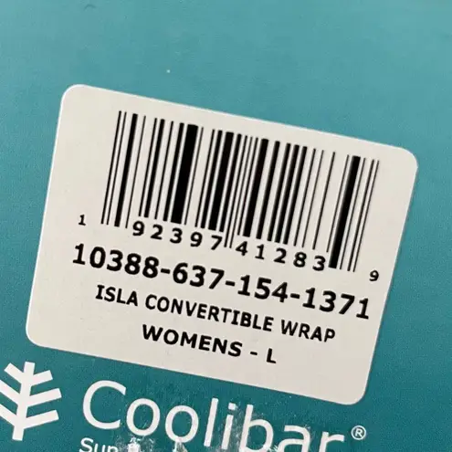 Coolibar Island Convertible Wrap Multicolored Palm Print Large Green