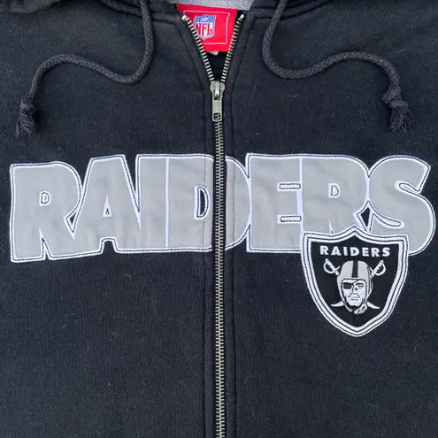 NFL Las Vegas Raiders Football Black Hoodie Zip Up Sweater