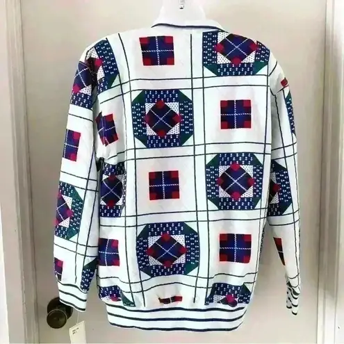 Jason Maxwell NWT Sz S Womens White Quilted Sweatshirt Collar Shoulder Pads