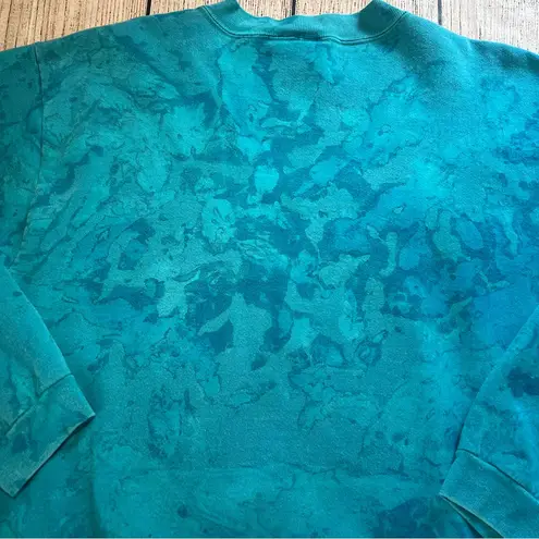 Vintage 90s Caribbean Sweater Adult Medium Blue Pullover Retro Watercolor Nature