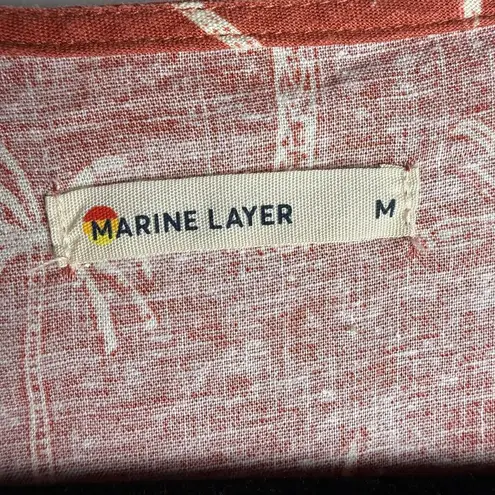 Marine layer Emlyn Midi Wrap Dress Hemp Blend Palm Print Bruschetta Sz M Coastal - Image 7