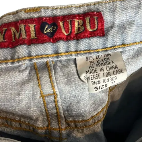 Ymi Women's 11 Mid-Rise Flare Jeans Light Wash Stretch Denim Y2K Trendy Western