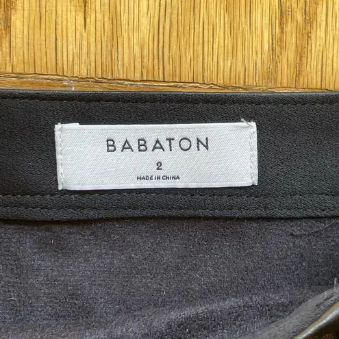 Babaton black faux leather midi tie waist pencil skirt Sz 2 EUC Aritzia