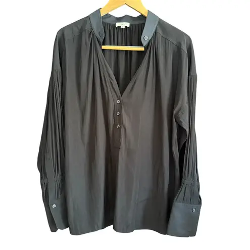 ALC Frank A.L.C. | Black Paulina Top Oversized Cuff Popover Shirt Blouse | Size 6 Boho