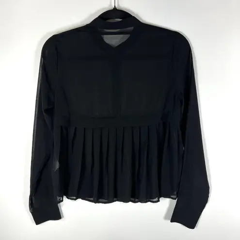 Modern Citizen Button Up Sheer Black Blouse Women’s Size Small Minimalist
