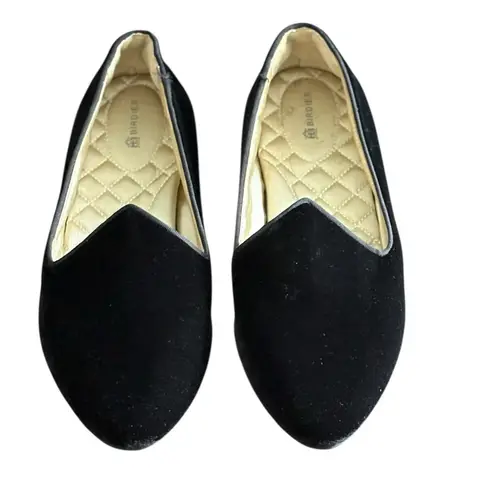 Birdies “The Heron” Black Slate Velvet Slip On Loafers Size 8