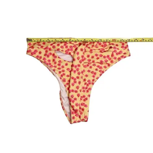 Xhilaration  Pink Yellow‎ Floral 2pc Bikini Cheeky Bottom Swimsuit sz MEDIUM