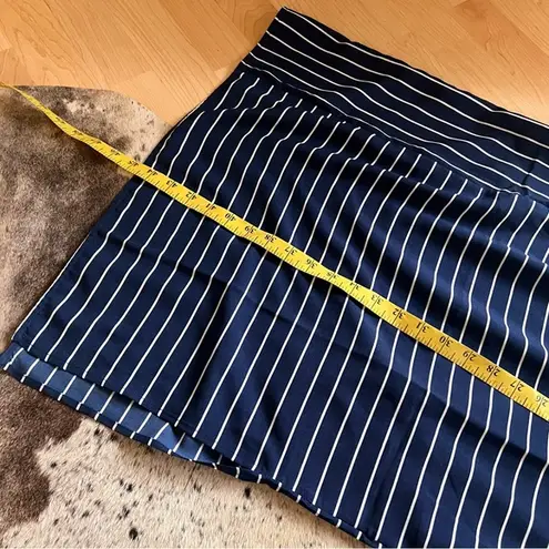CAARA Navy Lorna Stripe Adjustable Waist Women's
Midi Dress Size Medium Blue