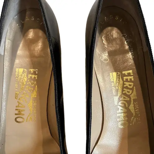 Salvatore Ferragamo for Saks Fifth Avenue Patent Princess Heel Pumps, Sz 8AAA