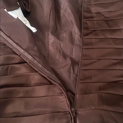 Alfred Angelo Satin Beaded Top Brown Size 10 NWT