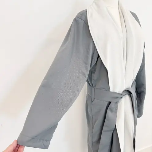 Restoration Hardware Signature Spa Robe Unisex Gray White Loungewear Size Large