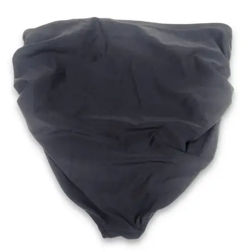 ALBION FIT Albion High Waisted Bikini Bottoms Size Large Black Ruched Full Coverage Swim