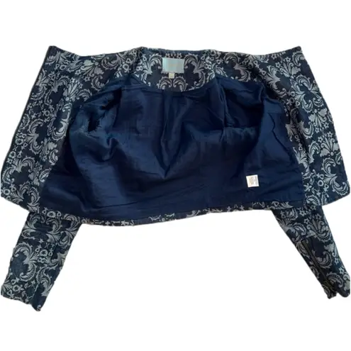 Skies Are Blue Anthropologie asymmetrical denim cropped jacket, size S EUC