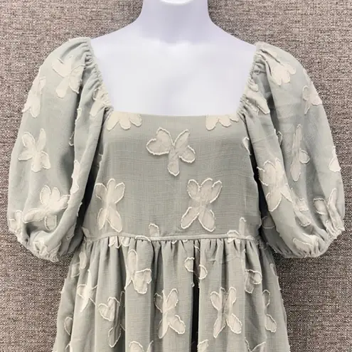 Baltic Born Womens Dress Size L Avery Sage Puffed Sleeve Cottagecore Prairie