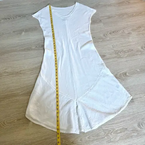 Oh My Gauze Cotton Midi Dress Size 1 S/M White Boho Lagenlook Beachy Coastal Size M