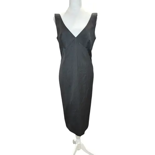 Escada NWT Gray Wool Silk Cocktail Dress 10 Lined V