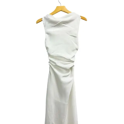 Lulus Effortlessly Sensational White Satin Backless Maxi Dress size XXS NWT