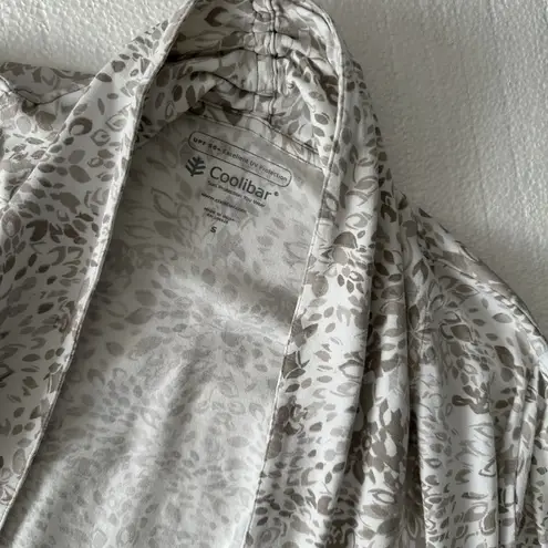 Coolibar Marietas Sun Wrap Open Cardigan Top Womens S Floral Lightweight UPF 50+ Black