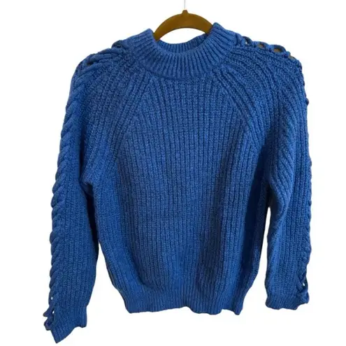 Alice Blue Royal Blue Knit Sweater w/ Cut out arm detail