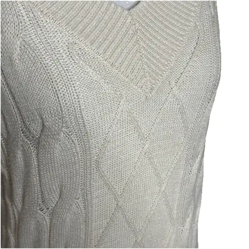 Moon & Madison Cream V neck Sweater Vest Argyle Old Money Knit Light Academia M Size M - Image 2