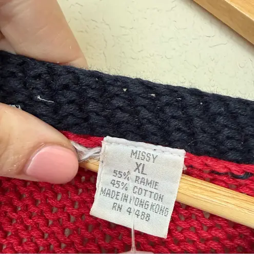 Vintage R.T.W. (Ready to Wind Down) Chunky Knit Cardigan XL – Ramie/Cotton Red