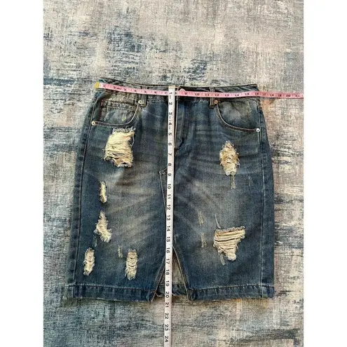Highway Jeans Distressed Denim Pencil Skirt Size 11