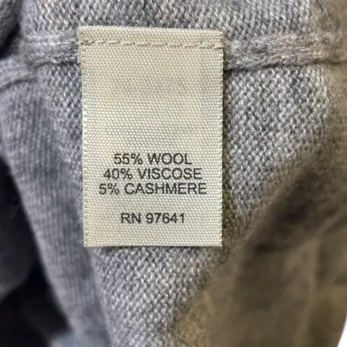 J Jill Light Grey Ribbed Cowl Neck Sweater Women Medium Wool Cashmere Blend Gray