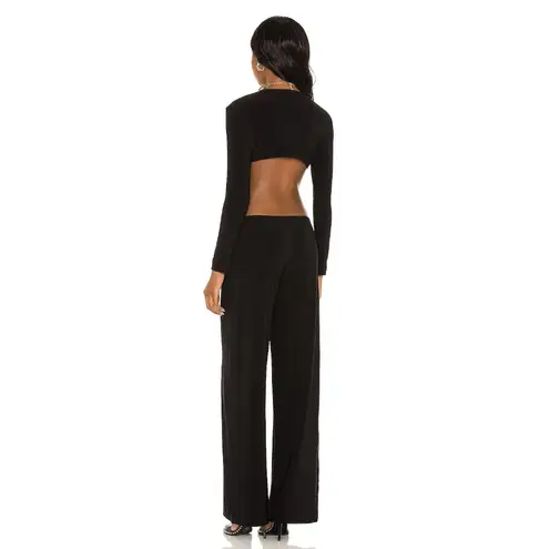 Norma Kamali Black Open-Back Stretch-Jersey Wide-Leg Jumpsuit - XS / FR 34