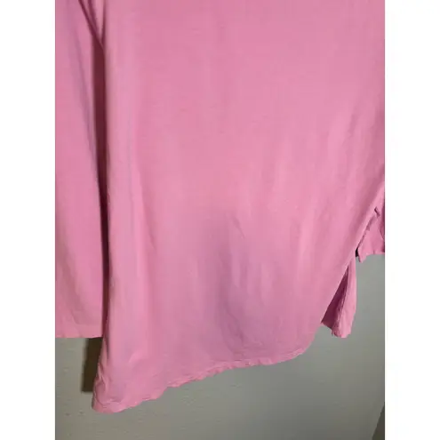 Boden Boat Neck 3/4 Sleeve Pink Cotton Blend Top Size 12 Classic Everyday Preppy