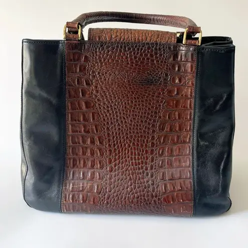 Brahmin Pecan Tuscan Crocodile Melbourne Satchel Black Brown