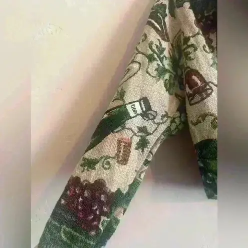 Painted Pony Tapestry Jacket Wine Bottle Grapes Vintage Western Style One Size Tan Size undefined