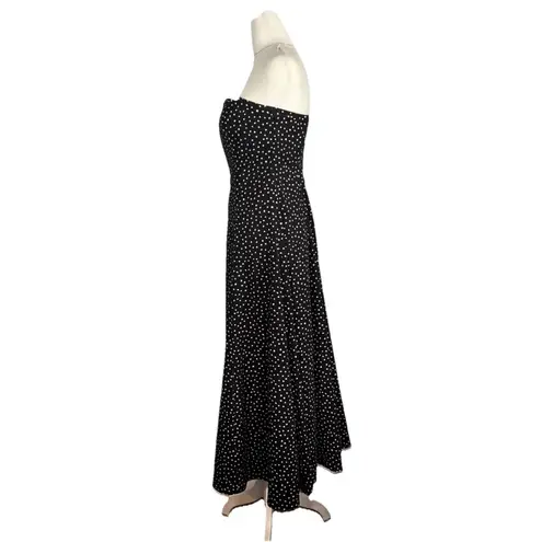 Source Unknown Vintage Polka Dot Fit And Flare Midi Length Strapless Dress Size Small - Image 3