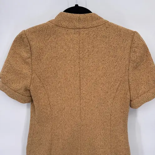 Tabitha Blazer Jacket Womens 2 Marigold Yellow Wool Blend Pockets Chunky Button