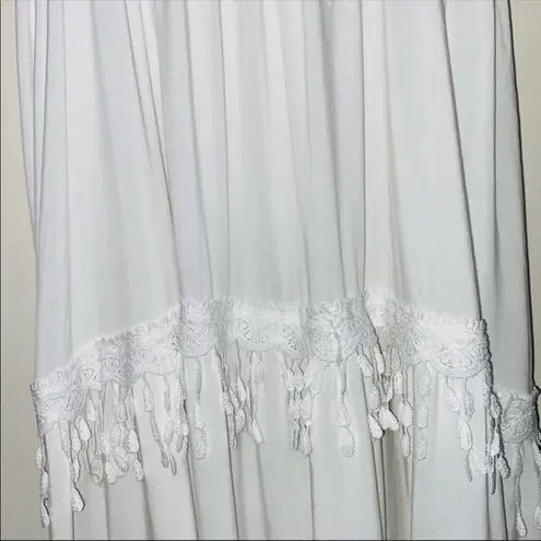 Jaase ✨ Boho Peasant White Crochet Lace Tiered Maxi Long Dress✨