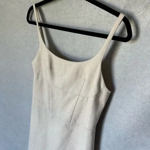4SI3NNA Mini Dress Womens Size S Beige Structured Bodice Minimalist Chic