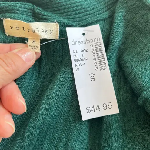 Retrology Sz S Green Stretch Open Cardigan Sweater Long Sleeves
