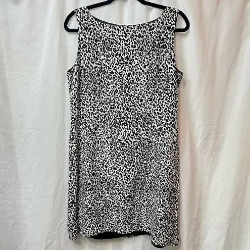 Papell Boutique Leopard Print Sleeveless Shift Dress Size 14P