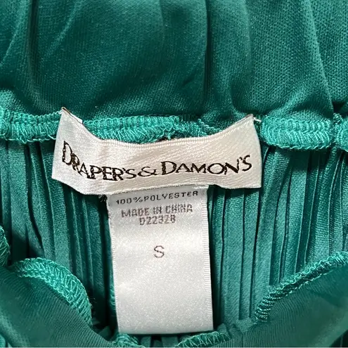 draper's & damon's Green Pleated Flared Pants S High-Waisted Christmas