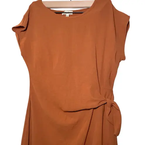 See You Monday Brown Ruched One Shoulder Cocktail Dress