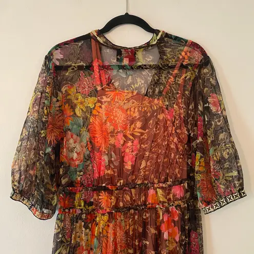 Johnny Was NWT Mazzy Shirtdress Wild Gardenia Night Boho Midi Women's size Small