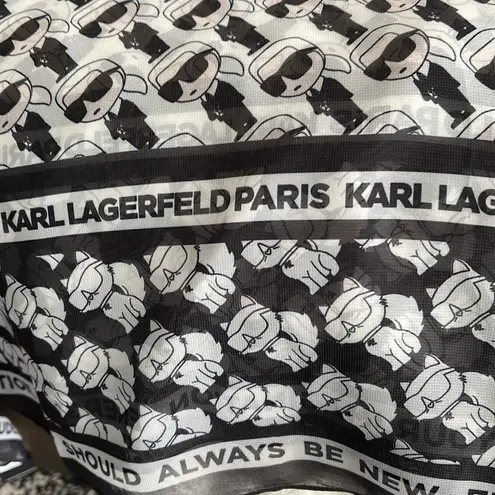 Karl Lagerfeld Black, White & Blush Scarf NWT Choupette