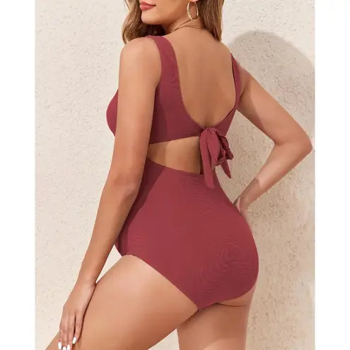 Century Star Maternity Swimsuit One Piece Women's SMALL High Waist Deep Red NEW! Size undefined