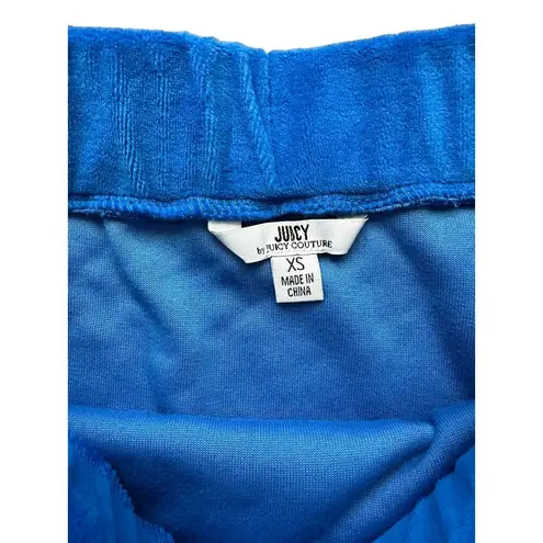 Juicy Couture  Vintage Y2K Cobalt Blue Velour Mini Skirt Crown Logo XS NWT