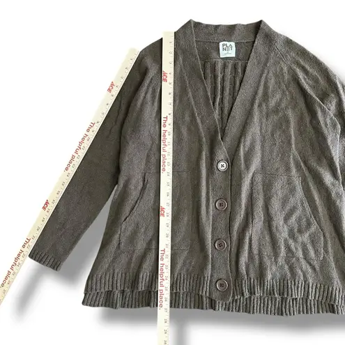 PLANET by Lauren G One Size Brown Cardigan Sweater V