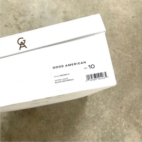 Good American NEW  Black Shaft Platform Boots Leather Black 10