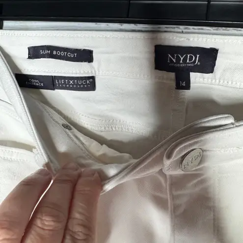 NYDJ Slim Bootcut Jeans with Fray Hem Optic White 14
