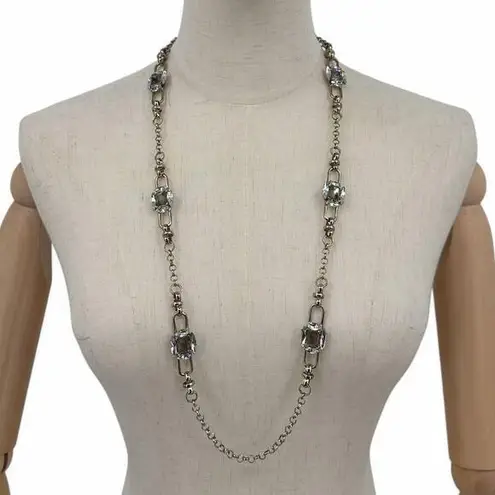 Dana Buchman Necklace Gold Tone Rhinestone Station Layering Piece Toggle Clasp