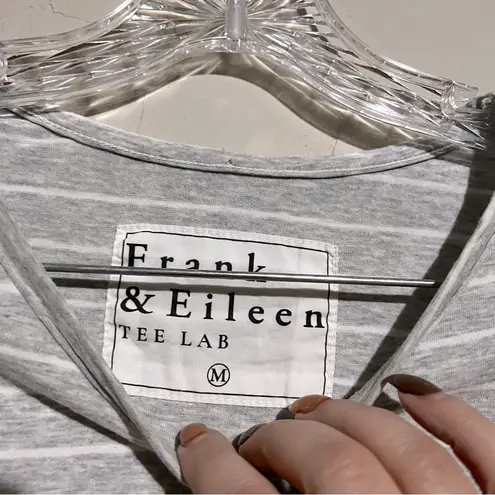 Frank & Eileen The Lab Continuous Long Sleeve Melange Gray White Raw Hem Top