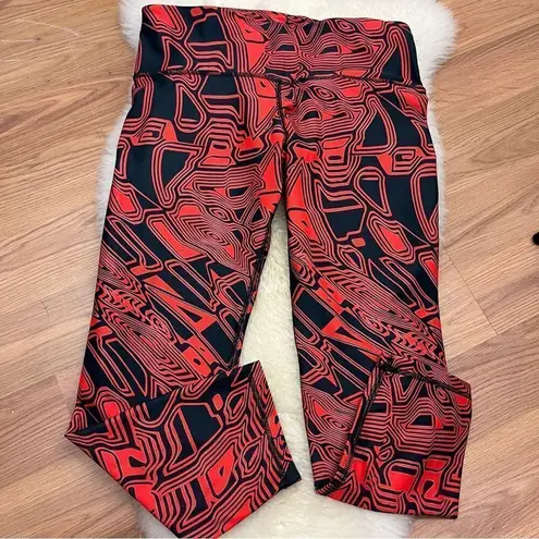 Noli Printed Compression Leggings Cropped Red Black L